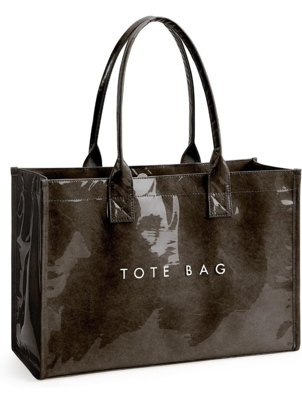 Stylish PVC Tote Bag for Women | Kraft Paper Work Handbag with Top Handle